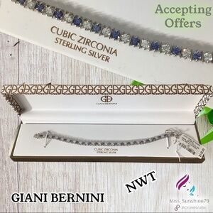 GIANI BERNINI NWT - Cubic Zirconia Sterling Silver Bracelet blue silver sparkle
